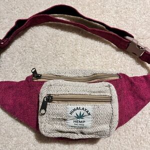 Himalayan Hemp Boho Fanny Pack Hip Waist Bag 3 zippers handmade